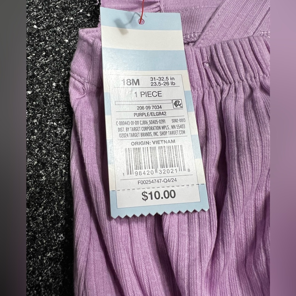 NWT Cat & Jack Baby Girl’s Ruffle Romper- Purple 18M - Picture 5 of 5